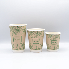 Стакан бумажный для горячих напитков 400 мл двухслойный Tаke Wake