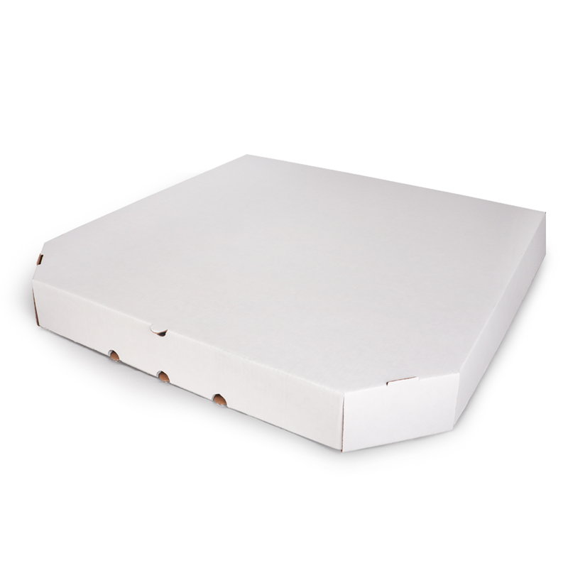Лоток из микрогофрированного картона 396*396*45 белый, пицца