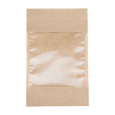 Пакет дой-пак бумажный с замком зип-лок, 150*240+(45+45), с окном 140мм, 100 шт/уп, AVIORA