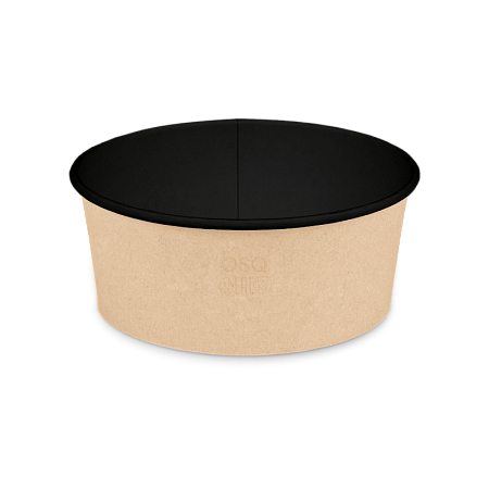 Круглый контейнер OSQ Round Bowl 750 BLACK WOOD (270 шт./кор.)