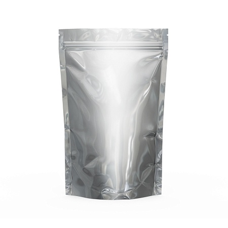 Пакет дой-пак, металлизированный, с замком зип-лок (Pet met/PE),92 мкм, 160*240+(45+45) мм