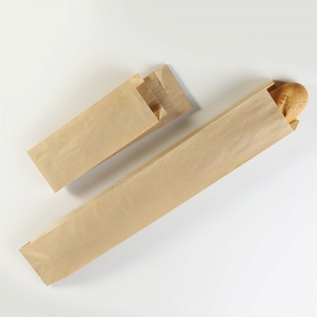 Пакет бумажный под ФРАНЦУЗСКИЙ БАГЕТ, 640*100+50 мм, крафт, коричневый, AVIORA, 100 шт. в уп, 1 000 