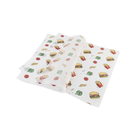 Обёрточная бумага, Гамбургер, парафинированная, 305 х 305 мм, 500 шт/Уп*
