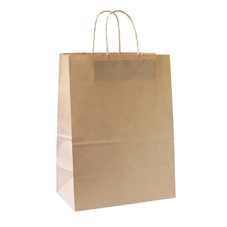 Пакет бумажный с кручеными ручками, КРАФТ, 260*150*350мм (200 шт)