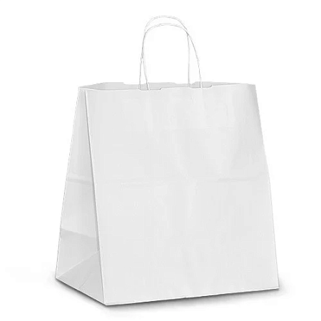 Пакет бумажный с кручеными ручками, БЕЛЫЙ, 330*180*370мм