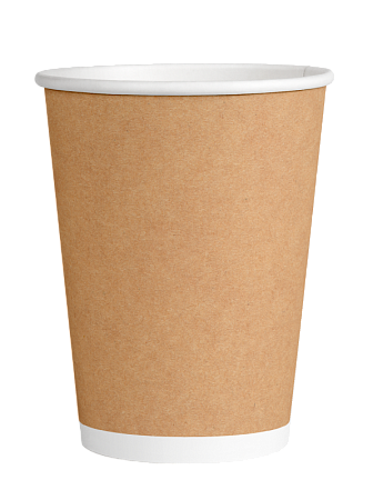 Бумажный одноразовый стакан для горячих напитков SP12/350 мл  крафт/24495 (50/20/1000)