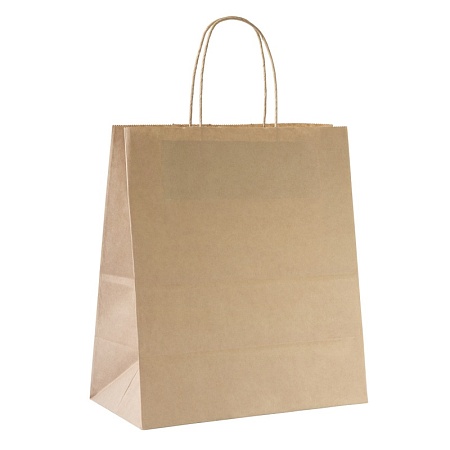 Пакет бумажный с кручеными ручками, КРАФТ, 220*120*250мм (250шт)